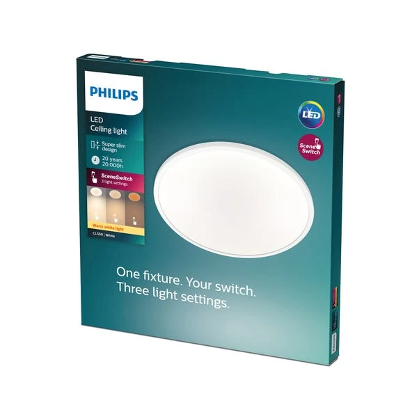 Philips Superslim Integrated LED Ceiling Light, Warm White 1 Philips Superslim Integrated LED Ceiling Light, Warm White