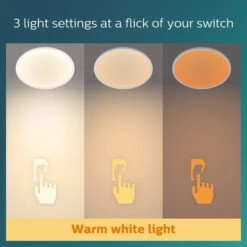 Philips Superslim Integrated LED Ceiling Light, Warm White 9 Philips Superslim Integrated LED Ceiling Light, Warm White -Dunelm Shop 30838286 alt03