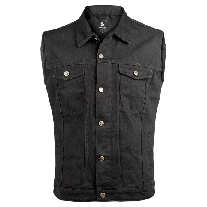 Men's Vest CAPRICORN ROCKWEAR - Black Without Frays 1 Men's Vest CAPRICORN ROCKWEAR - Black Without Frays