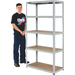 Clarke CSM5175/45LG 175kg Boltless Shelving (Light Grey)