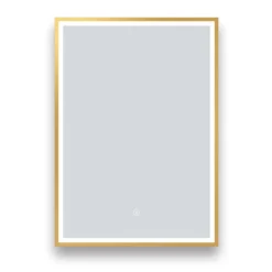 Arezzo Brushed Brass 500 X 700mm Rectangular LED Illuminated Anti-Fog Bathroom Mirror -Dunelm Shop arzim06bb d4