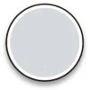 Arezzo Matt Black 600mm Round LED Illuminated Anti-Fog Bathroom Mirror