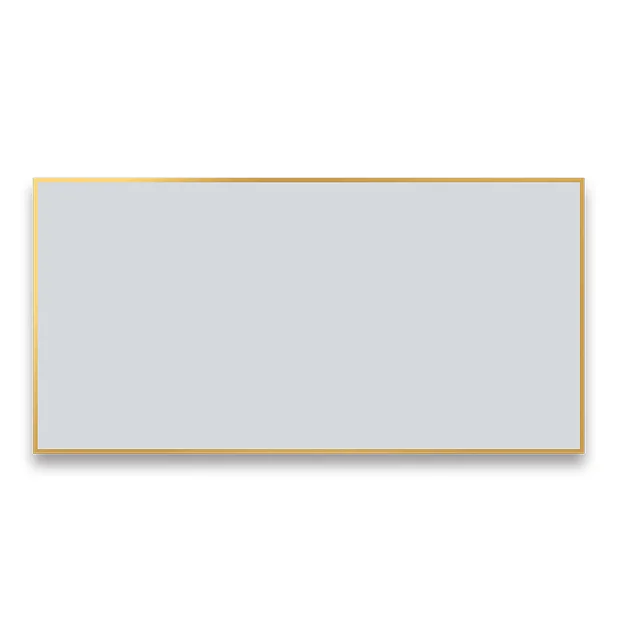 Arezzo Brushed Brass Square Edge Framed Bathroom Mirror - 1400 X 500mm 3 Arezzo Brushed Brass Square Edge Framed Bathroom Mirror - 1400 X 500mm - Image 3