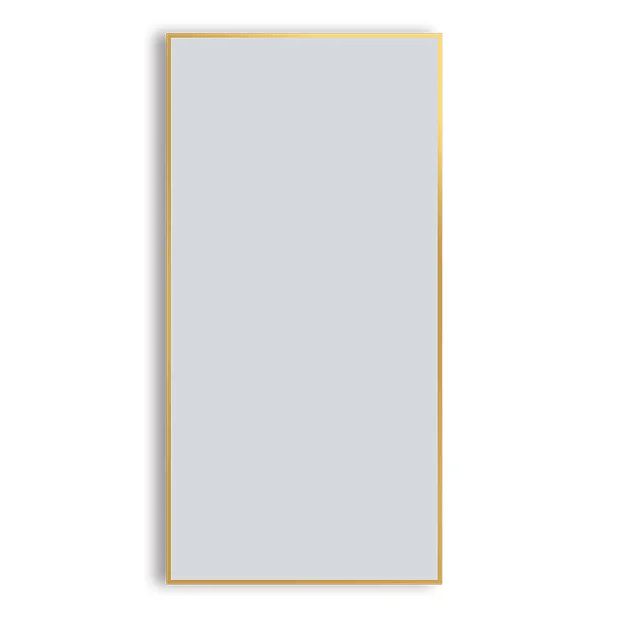 Arezzo Brushed Brass Square Edge Framed Bathroom Mirror - 1400 X 500mm 1 Arezzo Brushed Brass Square Edge Framed Bathroom Mirror - 1400 X 500mm