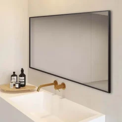 Arezzo Matt Black Square Edge Framed Bathroom Mirror - 1400 X 500mm -Dunelm Shop az147mb d2