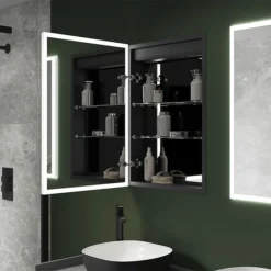 Arezzo 500 X 700mm Recessed LED Illuminated Bathroom Mirror Cabinet With Shaver Socket & Anti-Fog 7 Arezzo 500 X 700mm Recessed LED Illuminated Bathroom Mirror Cabinet With Shaver Socket & Anti-Fog -Dunelm Shop az8920mb d2