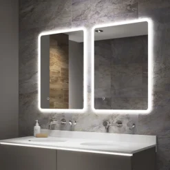 Arezzo 800 X 600mm Ultra Slim LED Illuminated Bathroom Mirror With Anti-Fog 5 Arezzo 800 X 600mm Ultra Slim LED Illuminated Bathroom Mirror With Anti-Fog -Dunelm Shop az9703mb d1