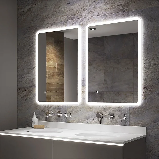 Arezzo 800 X 600mm Ultra Slim LED Illuminated Bathroom Mirror With Anti-Fog 3 Arezzo 800 X 600mm Ultra Slim LED Illuminated Bathroom Mirror With Anti-Fog - Image 3