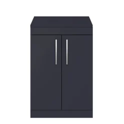 Arezzo Floor Standing Countertop Vanity Unit - Matt Blue - 600mm With Chrome Handles -Dunelm Shop azb6fswch nd1