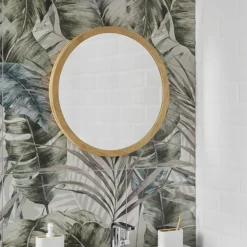 EcoDelux 800mm Bamboo Frame Round Mirror -Dunelm Shop bmb60mir d3