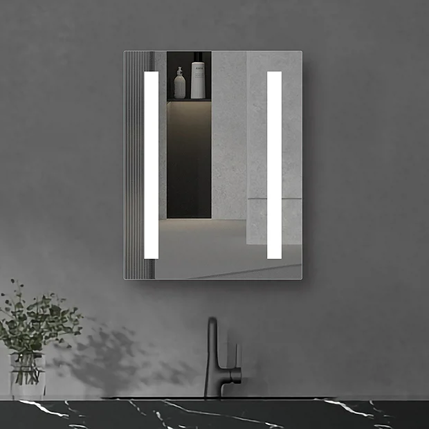 Brooklyn 390 X 500mm Battery Operated Illuminated LED Mirror 2 Brooklyn 390 X 500mm Battery Operated Illuminated LED Mirror - Image 2
