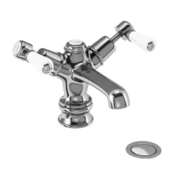 Burlington Kensington Regent - Chrome Basin Mixer Tap With Click-Clack Waste -Dunelm Shop ker6d1
