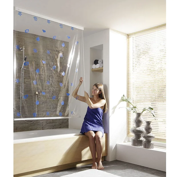 Kleine Wolke - Vinyl White Stripe Shower Roller Blind W1340 X H2400mm (Parts A+B) 1 Kleine Wolke - Vinyl White Stripe Shower Roller Blind W1340 X H2400mm (Parts A+B)