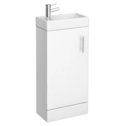 Milan Minimalist Compact Floor Standing Vanity Unit + Knedlington Close Coupled Toilet -Dunelm Shop mcfsvkcct n d1