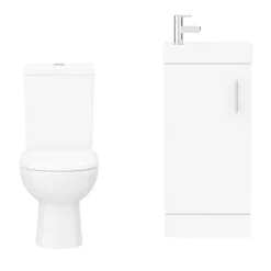 Milan Minimalist Compact Floor Standing Vanity Unit + Knedlington Close Coupled Toilet -Dunelm Shop mcfsvkcct n d4