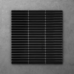 Otsu Mini Kit-Kat Mosaic Tile Sheet Gloss Black - 290 X 280mm