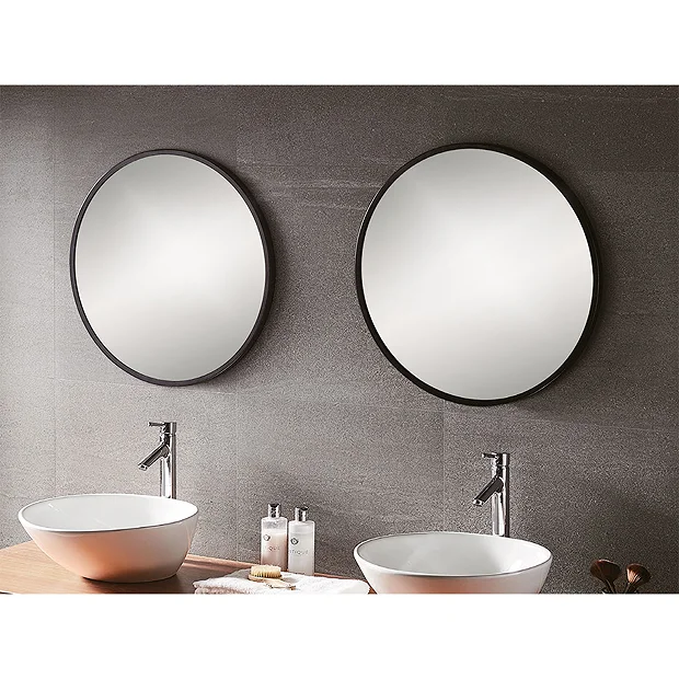 Venice Black 800mm Round Mirror 4 Venice Black 800mm Round Mirror - Image 4